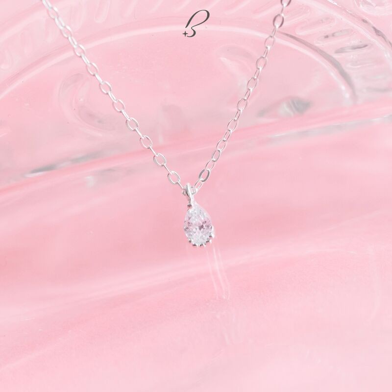 Dây Chuyền Bạc 925 Nữ BLING IT Mặt Hình Giọt Nước Đính Đá Nhỏ Xinh - BIVC247