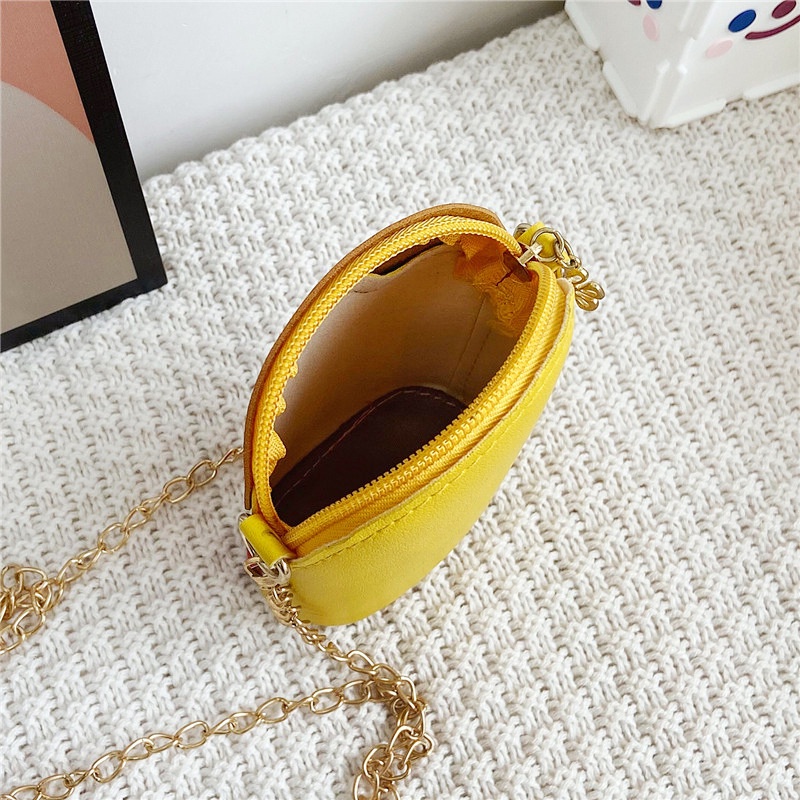 Túi Đeo Chéo Da PU Hình Cây Kem Màu Tương Phản Thời Trang Cho Nữ