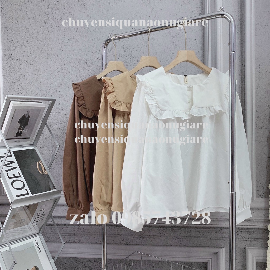 áo babydoll tay bèo tiểu thư viền bèo xinh hàng QCCC A0008 kaca chuyensiquanaonugiare