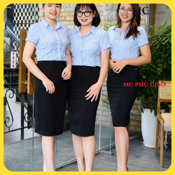 Áo Sơ Mi Nữ Công Sở Tay Ngắn MC Fashion Cao Cấp Mềm Mịn Mát Không Nhăn Không Xù Thấm Hút Mồ Hôi A699 Xanh Hồng Xanh Than