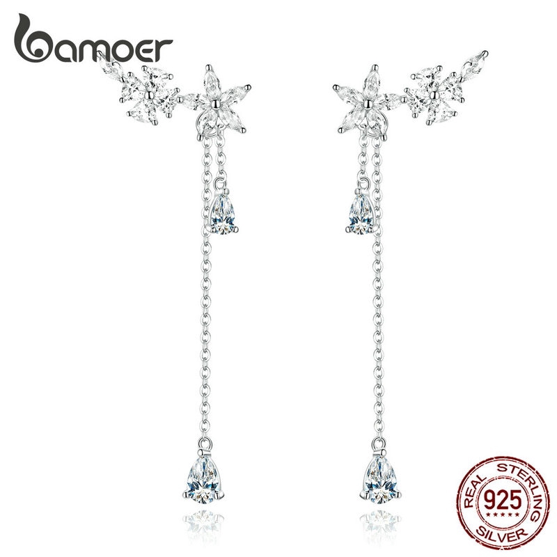 Bông tai Bamoer BSE288 BSE288 dáng dài kiểu dáng sang trọng hợp thời trang