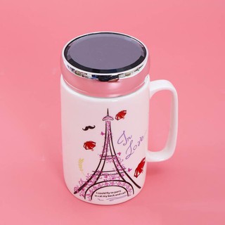 Cốc sứ giữ nhiệt nắp gương