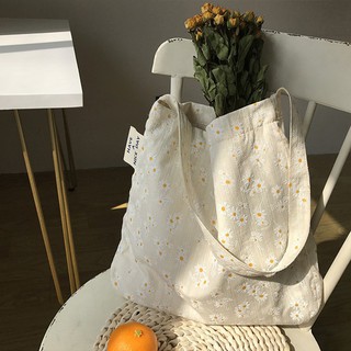 Túi tote hoa cúc + túi vải thêu hoa cúc ulzzang