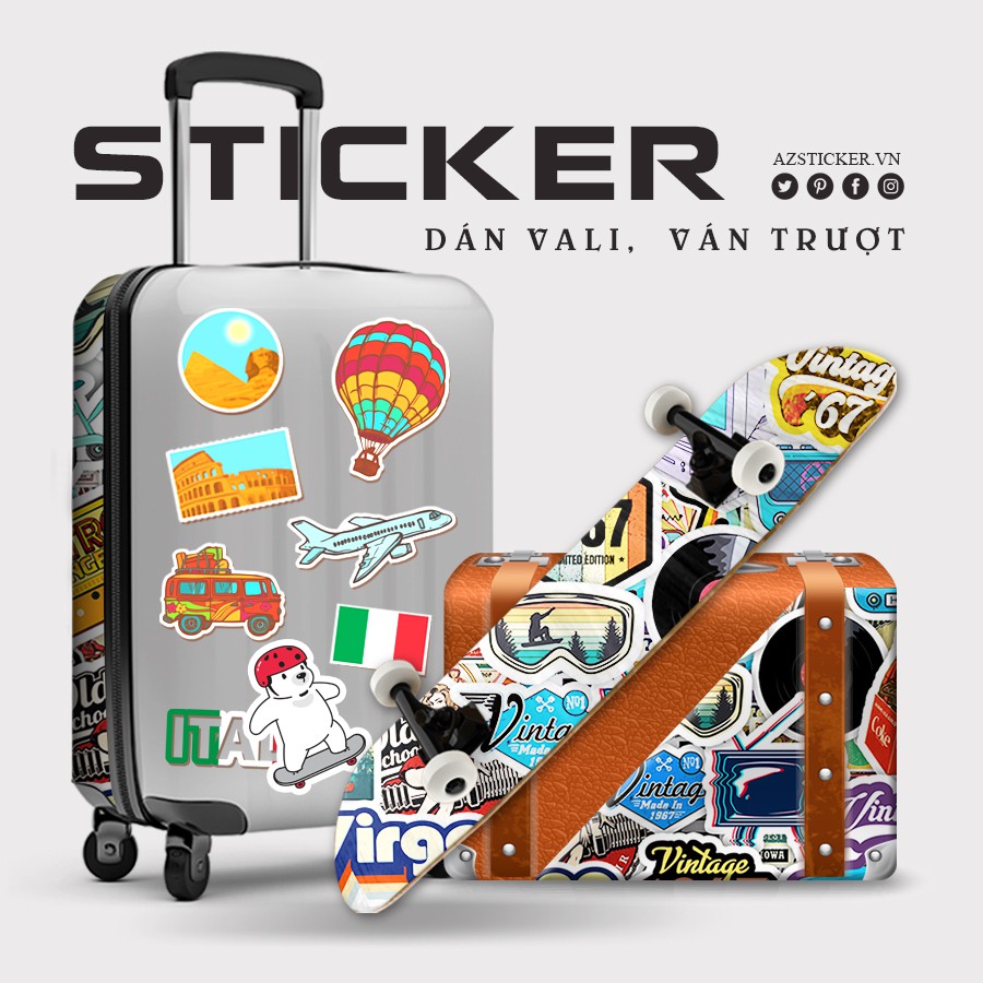 Sticker Việt Nam Chất Liệu Decal PVC Chống Nước Cắt Sẵn | STK157 | Hình Dán Trang Trí Mũ Bảo Hiểm Laptop Điện Thoại