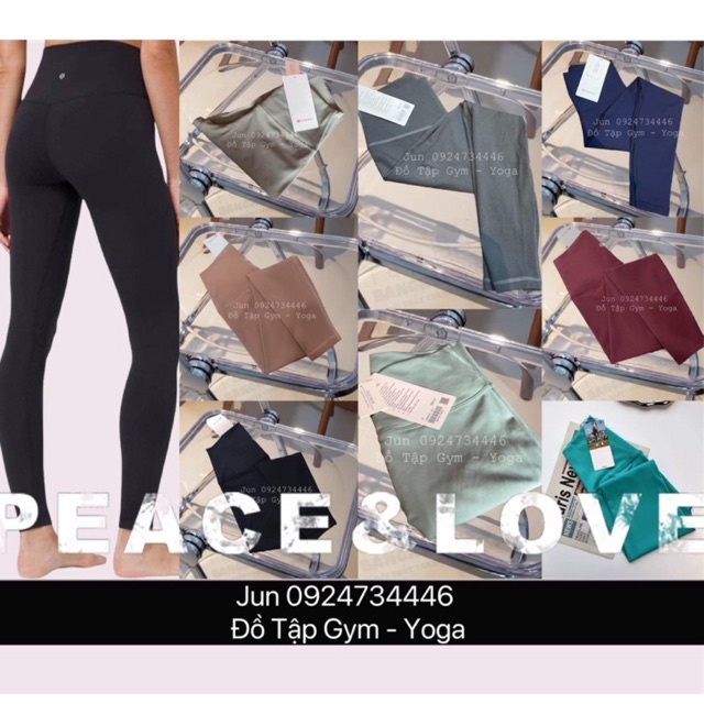 Quần legging Lululemon Thun Poly Siêu Co Giãn Gen Bụng Nâng Mông Thể Thao Nữ  tập gym yoga thể thao