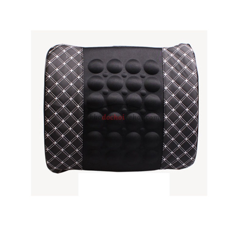 Tựa Lưng Massage Ô Tô - Cắm Điện Tẩu Nguồn 12V - 3 Chế Độ Rung - Thư giãn giảm đau mỏi lưng