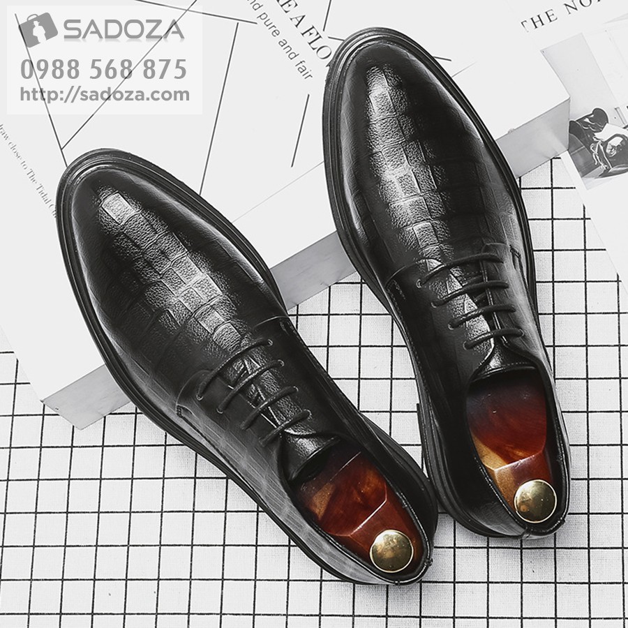 Giày Da Nam Da Bò - FREESHIP - Giày Nam Công Sở Cổ Thấp Dập Vân Sành Điệu GNK149 | BigBuy360 - bigbuy360.vn