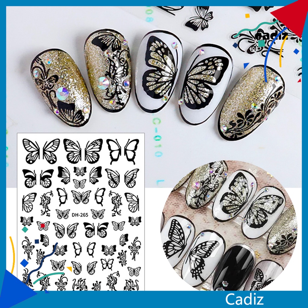 Miếng Dán Trang Trí Móng Tay Hình Bướm Tinh Tế Cho Nữ