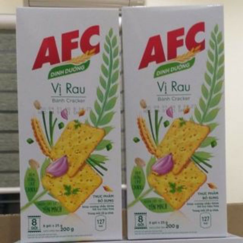 Bánh cracker dinh dưỡng AFC vị rau/ lúa mì hộp 175g