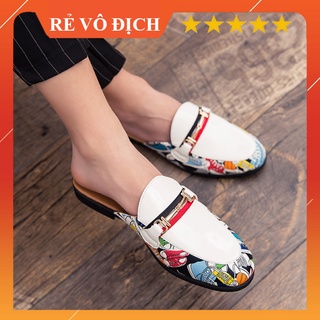  Giày sục trắng in họa tiết 3D nổi bật | chế độ bảo hành lên tới 12 tháng. 