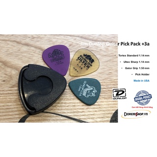 Bộ phím gảy guitar kèm hộp đựng phím Jim Dunlop Guitar Pick Pack +3