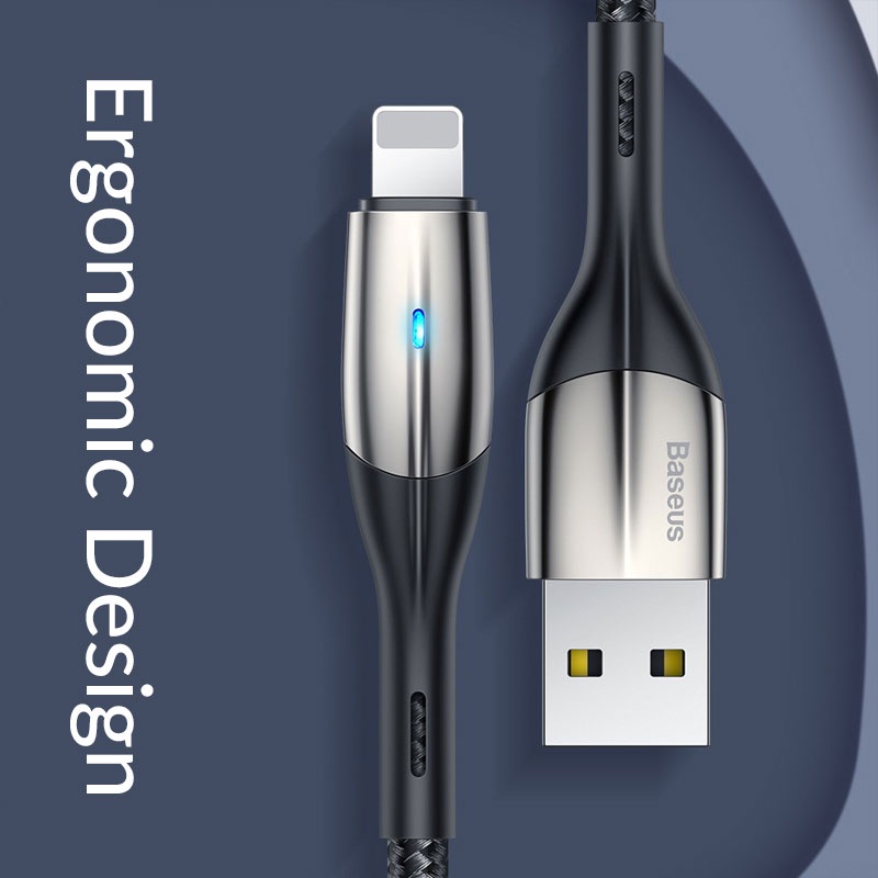 Dây Sạc Nhanh Có Đèn Led Baseus Horizontal Dây Bện Nylon Độ Dài 1m/2m Cho Ip 6 6s 7 Plus 8 Plus Xs Max Xr X Njoyshop