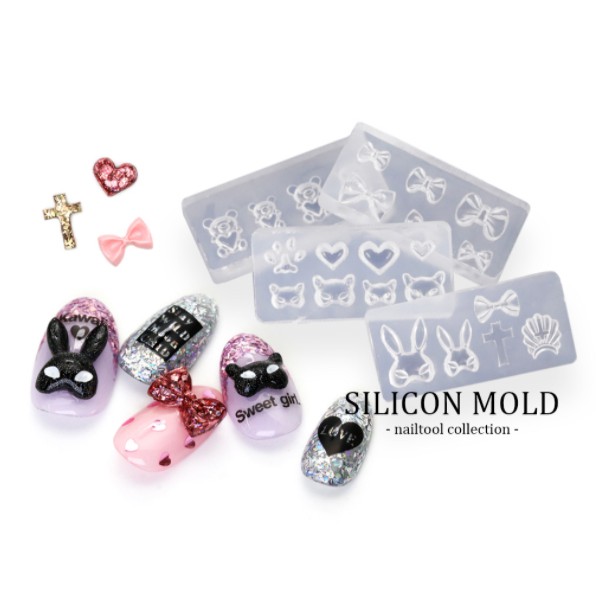 Khuôn silicone nail nghệ thuật đắp bột khô, gel, bột lưu huỳnh hình con thỏ