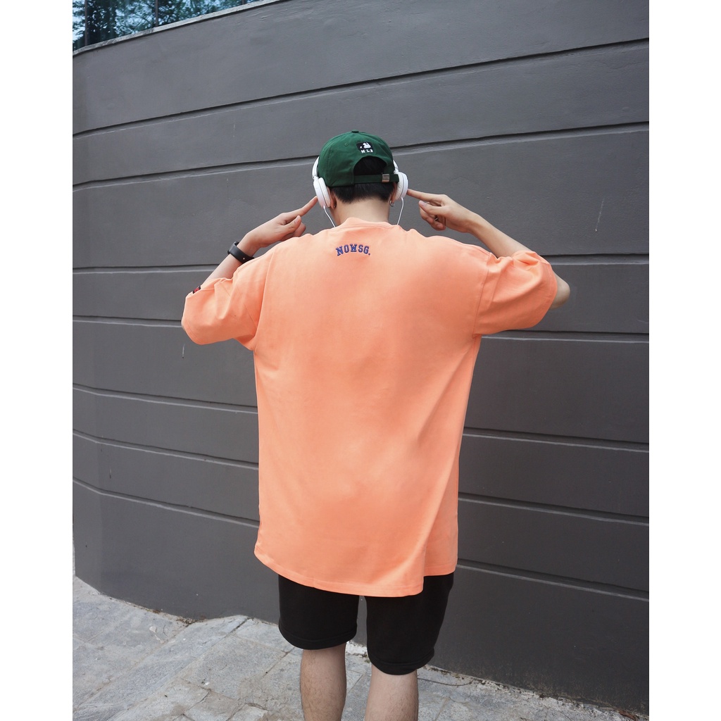 Áo thun NEEDS OF WISDOM Embroidered Uni Nowsg Tee - Orange - Local Brand Chính Hãng