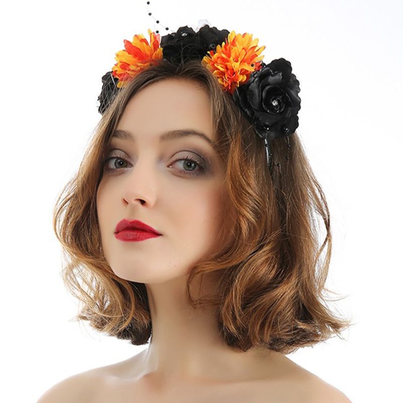 Flgo Băng Đô Đính Hạt Hình Hoa Nhiều Màu Hóa Trang Nhân Vật Trong Ngày Halloween