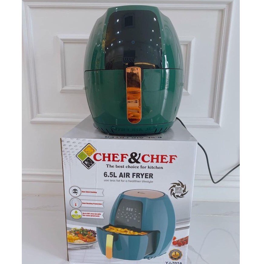 NỒI CHIÊN KHÔNG DẦU ĐIỆN TỬ CHEF&amp;CHEF 6.5L YJ-702A XANH SANG TRỌNG CÔNG NGHỆ RAPID AIR ( BẢO HÀNH 12 THÁNG )