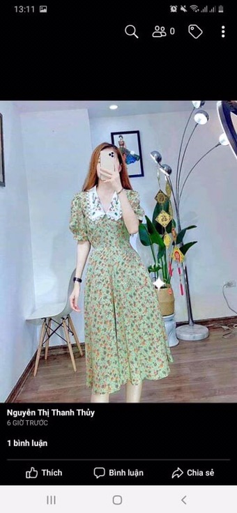 váy hoa cổ thêu hàng thiết kế VHS012108 | BigBuy360 - bigbuy360.vn