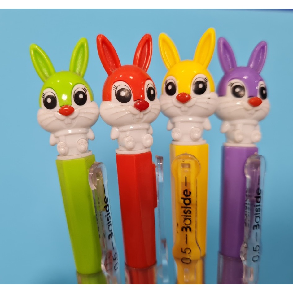 Bút chì kim bấm giữa nét 0.5mm hình thỏ nhiều màu