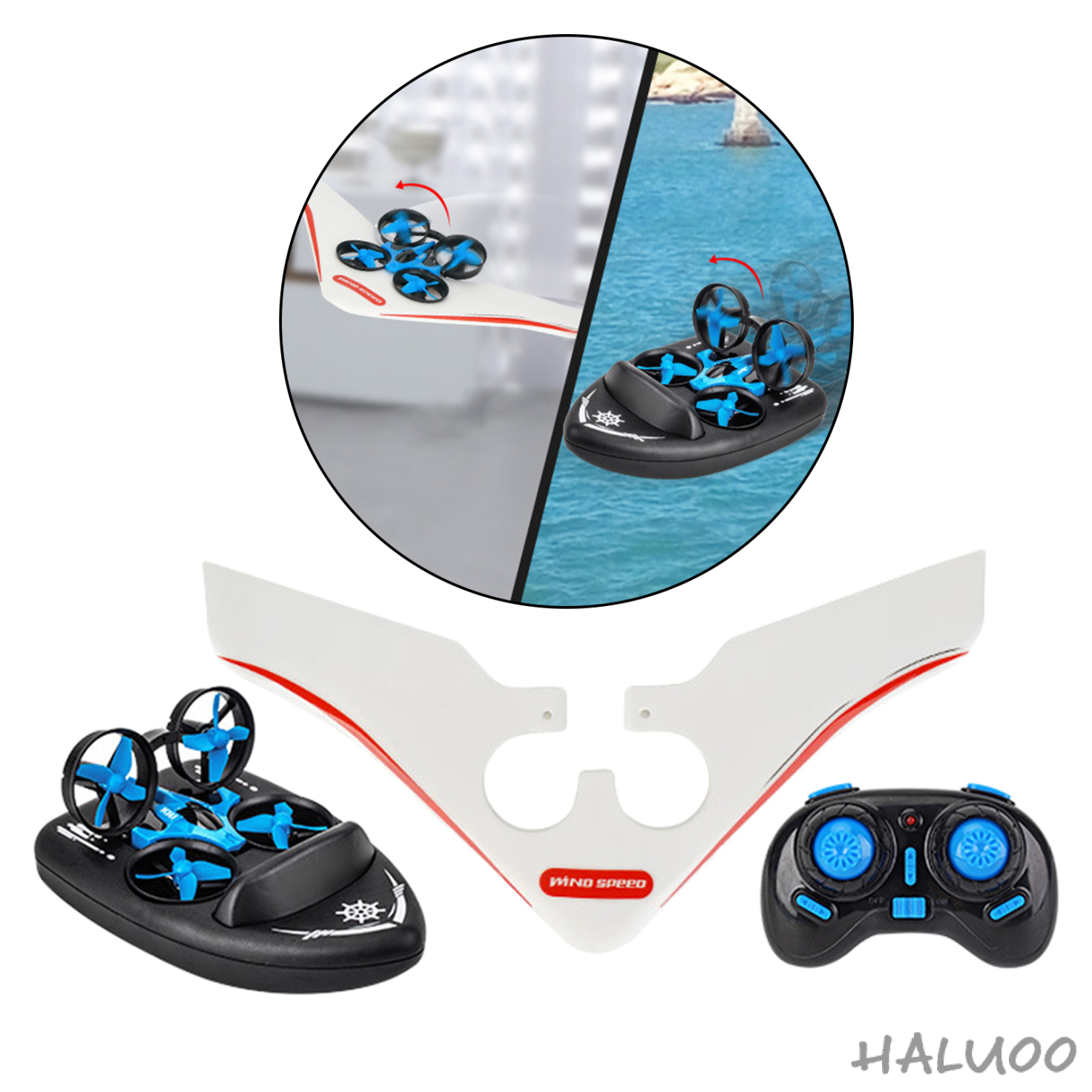 3 in 1 Mini RC Drone Remote Control Car/Boat/Quadcopter Mode with 360  Stunt, Headless Mode Toys for Kids & Beginner