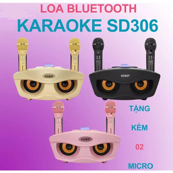 [ 𝑺𝑰𝑬̂𝑼 𝑷𝑯𝑨̂̉𝑴 ] Loa karaoke SDRD 306, Loa karaoke bluetooth mini di động ⚡𝑻𝑨̣̆𝑵𝑮 𝑲𝑬̀𝑴 2 𝑴𝑰𝑪𝑹𝑶⚡ Công suất lớn, Loa to