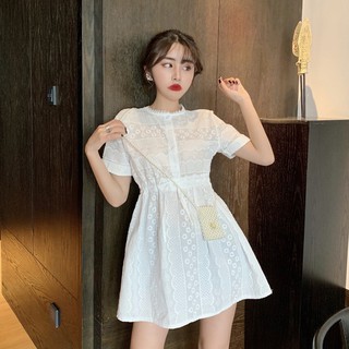 Đầm baby doll thêu hoa