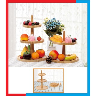 Giá kệ gỗ để bánh và hoa quả bằng gỗ Tre ghép thanh - Gỗ tự nhiên
