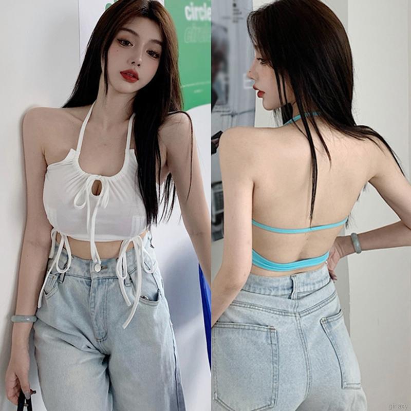 Áo dạng yếm phối dây rút phong cách Hàn Quốc gợi cảm quyến rũ cho nữ