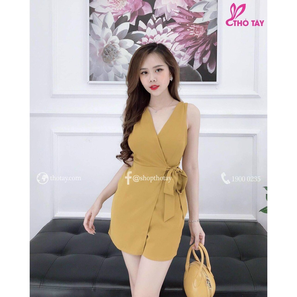 Jumsut cột nơ eo