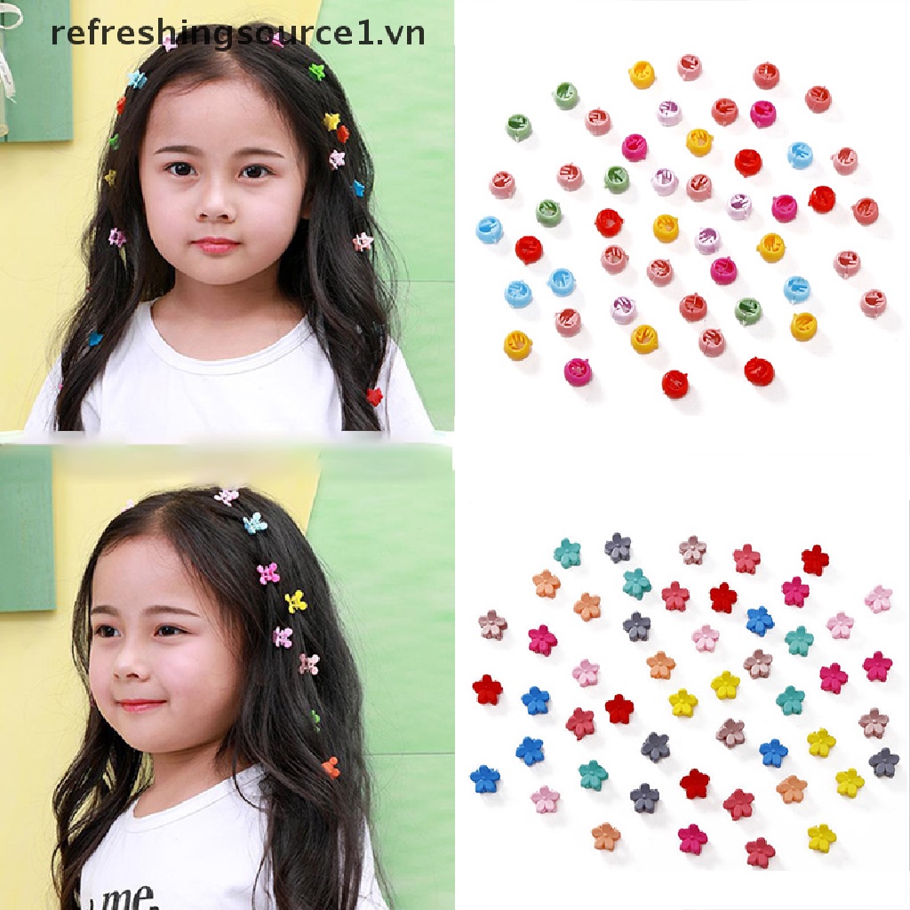 Set 50 Kẹp Tóc Càng Cua Đính Hoa / Thỏ Mini Cho Bé Gái Nguồn Làm Mới 1.vn}