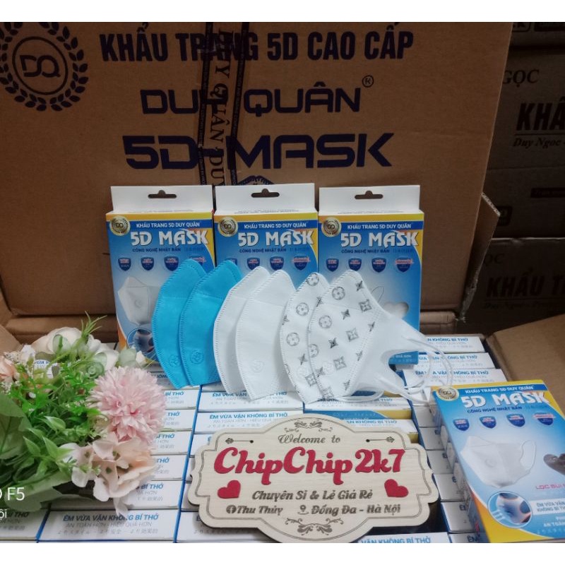 ( Giá sỉ 5D)Hộp khẩu trang 5D mask Duy Quân quai thun 10 cái