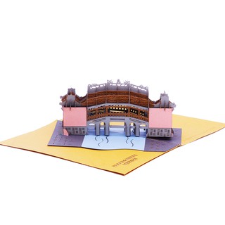 Thiệp nổi 3D Pop-up Chùa Cầu, thiệp kiến trúc, thiệp Việt Nam - Paper Art Gift - PNP103