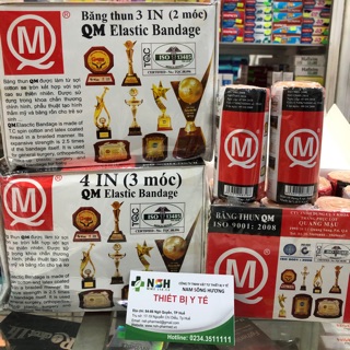 Cuộn Băng thun băng chun y tế tiệt trùng 4 in 2 móc 3 móc 4 móc QM QUANG MẬU hỗ trợ chấn thương