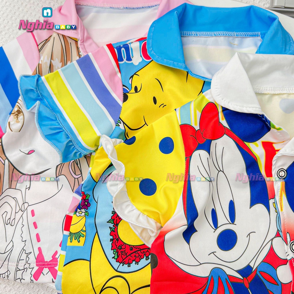 Đồ bộ bé gái quần dài áo ngắn tay NGHĨA BABY dành cho bé
