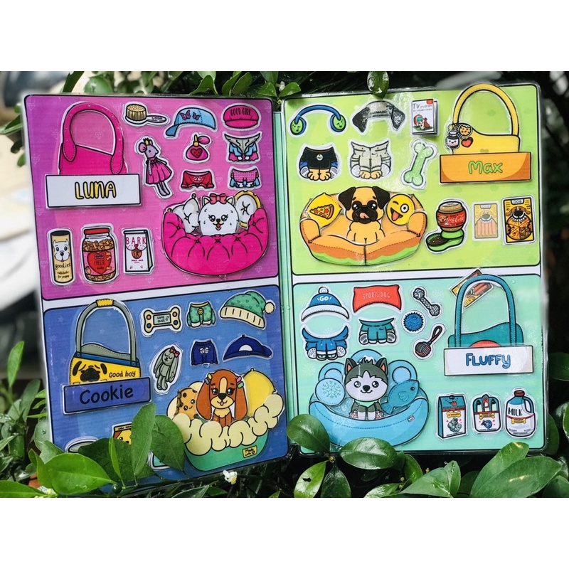 Ngôi nhà búp bê giấy puppies thay đồ cho cún cưng