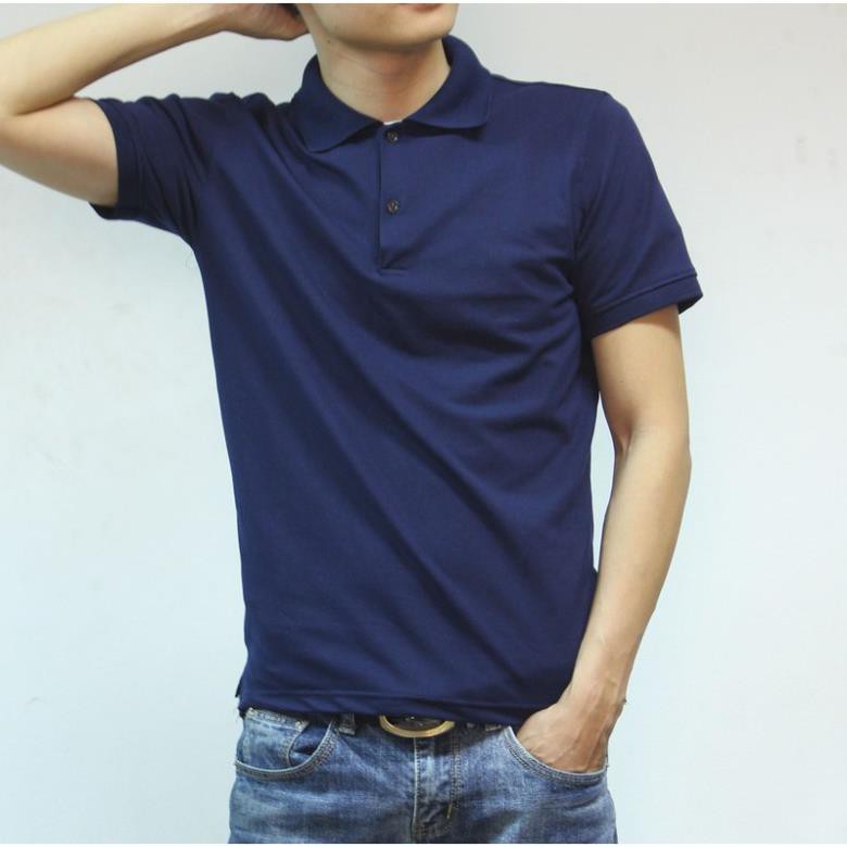 Áo Thun Nam cổ bẻ Xanh Than, Áo thun nam có cổ chất cotton đẹp siêu mát | BigBuy360 - bigbuy360.vn