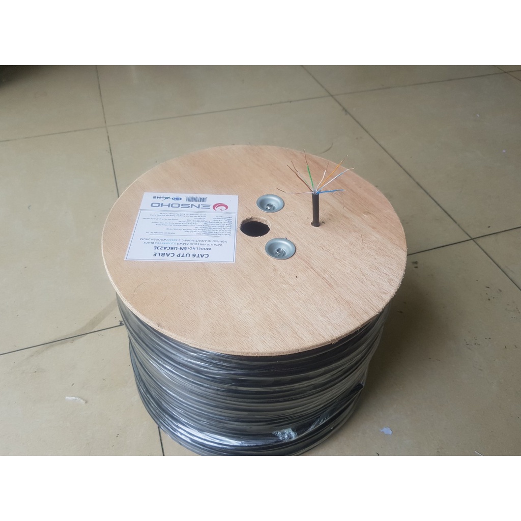 Cuộn 305m cáp mạng ngoài trời ENSOHO chuẩn UTP Cat6 lõi CCA