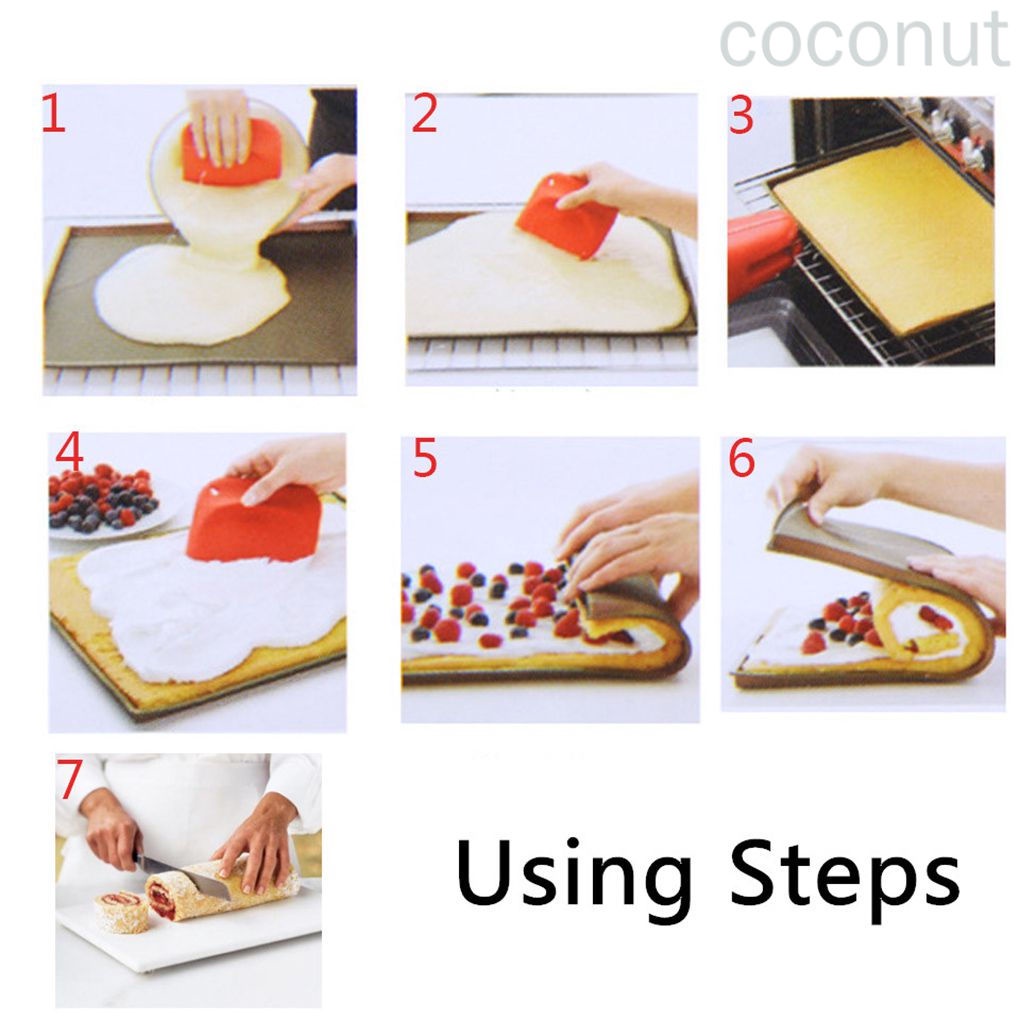 Thảm Silicon Hình Chữ Nhật Dùng Làm Sushi / Pizza Tiện Dụng