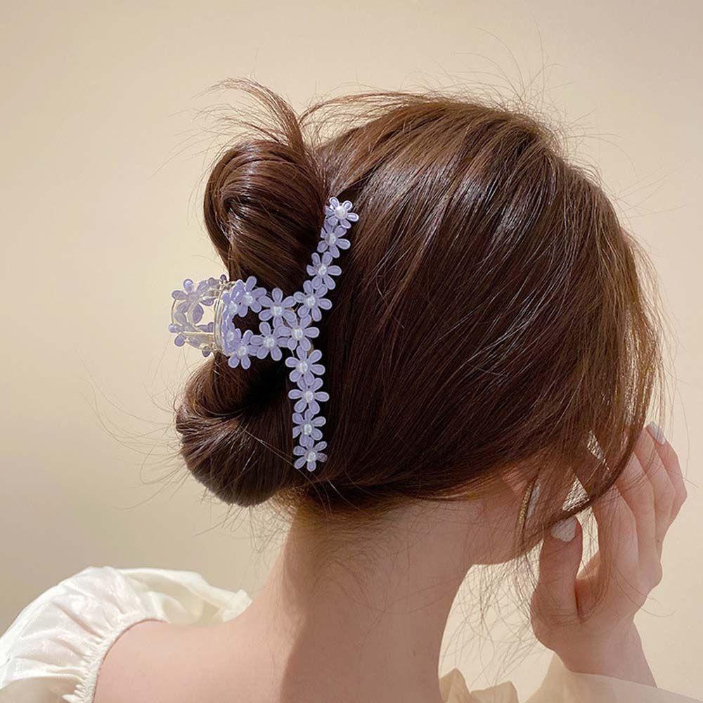 Kẹp Tóc Càng Cua Bằng Acrylic Hình Hoa Cúc Dễ Thương Cho Nữ