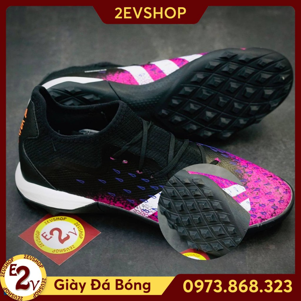Giày đá bóng thể thao nam 𝐏𝐫𝐞𝐝𝐚𝐭𝐨𝐫 𝐅𝐫𝐞𝐚𝐤.𝟑 𝐋𝐨𝐰 Hồng Đen, giày đá banh cỏ nhân tạo cao cấp - 2EVSHOP
