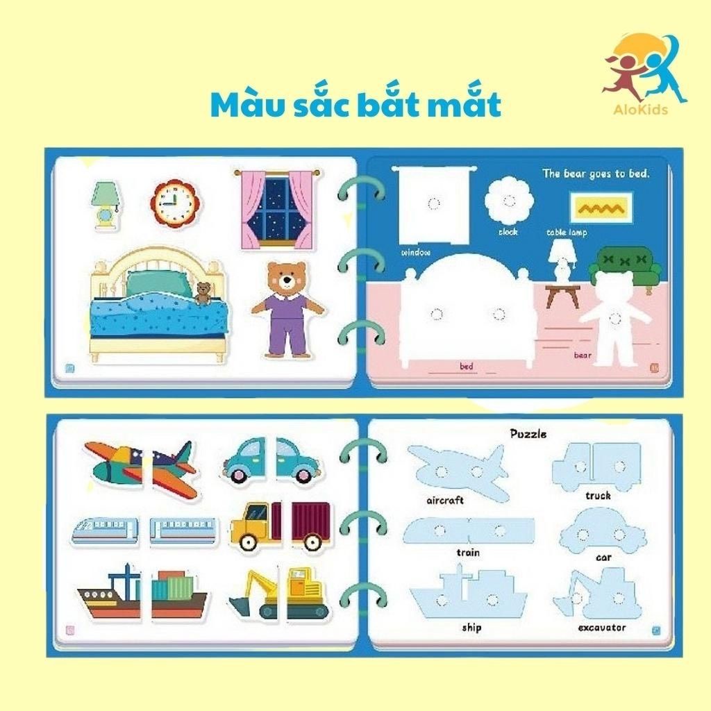 Đồ chơi bóc dán thông minh montessori hàng đẹp 17 chủ đề giúp bé vừa chơi vừa học