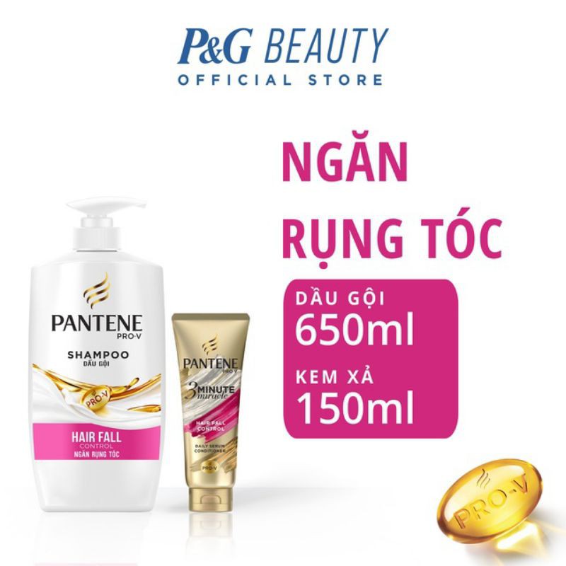 Dầu gội Pantene ngăn rụng tóc 650g tặng Kem xả