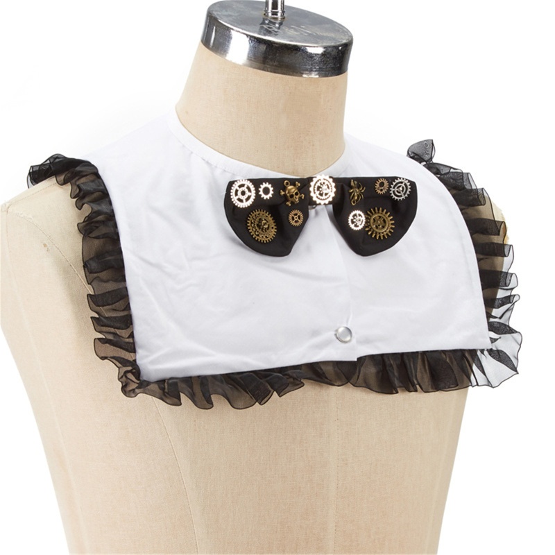 Vòng Cổ Giả Có Thể Tháo Rời Phong Cách Steampunk Gothic Cổ Điển