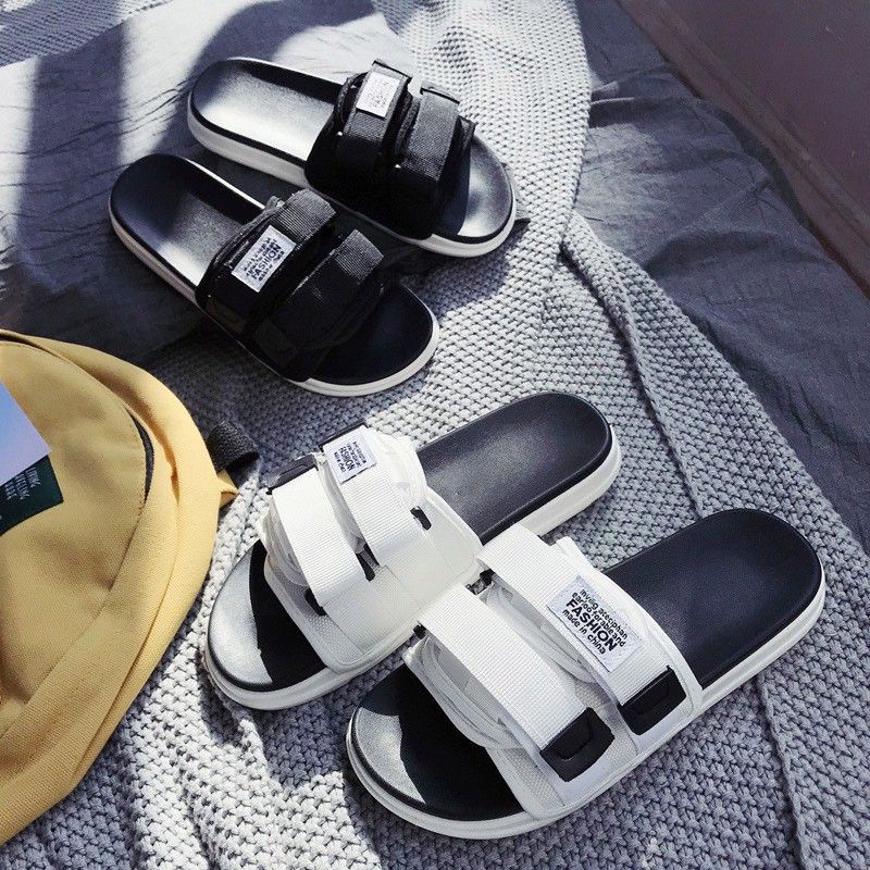 Dép quai ngang nam nữ unisex inviti Fashion quai dán mới