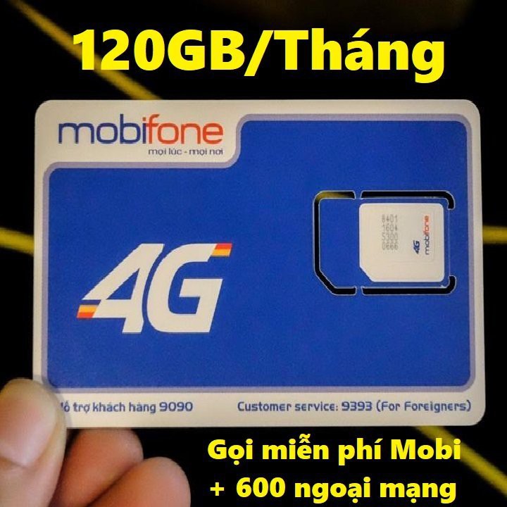 [SIM QUÁ RẺ] Sim 4G 10 số Mobifone C120 gói 120GB/tháng Miễn phí cuộc gọi nội mạng + 50 phút gọi ngoại mạng