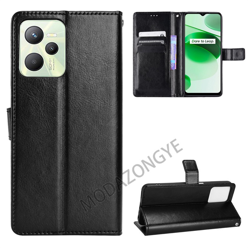Ốp Điện Thoại Da PU Kiểu Ví Lật Có Đế Cho Realme C35 Realme Narzo 50A Prime Narzo50A