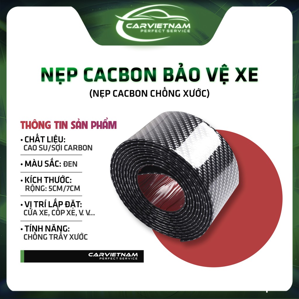 Nẹp Dán Cacbon Chống Xước Bậc Cửa/Cốp Xe Ô Tô - Bảo Vệ Trang Trí Xe Chống Trầy Xước - Phụ Kiện Ô Tô Ccar Vietnam
