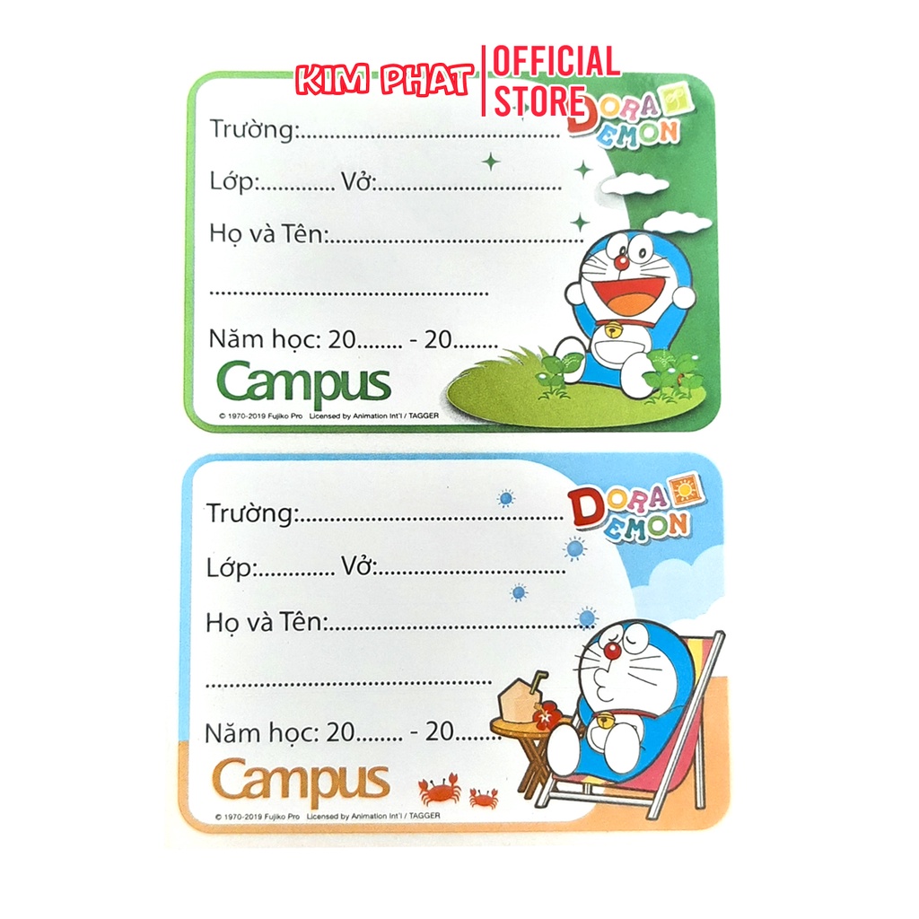 Tệp 12 Nhãn vở Campus Có sẵn keo dính