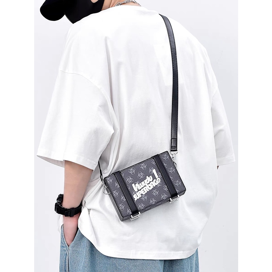 [MENSWEAR ELEGANT FARMER] Túi hộp da đeo chéo thiết kế mới trendy phù hợp cho cả nam &amp; nữ (1015).