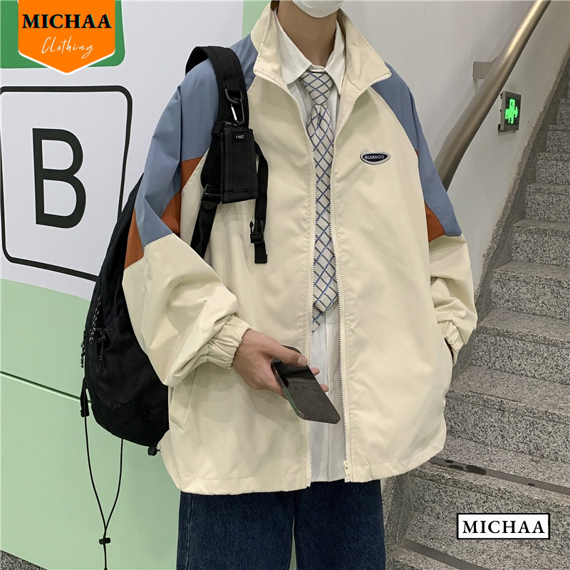 Áo Khoác Bomber Dù PHỐI MÀU Nam Nữ Form Rộng 2 Lớp, Áo Khoác Ulzzang Unisex Bóng Chày - MICHAA