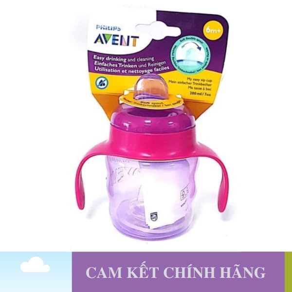Bình nước Avent Cốc tập uống Philips Avent Bình tập uống Avent Chống Tràn Chống Sặc 200ml Đầu Mút - 1 Đổi 1 Nếu Lỗi NSX